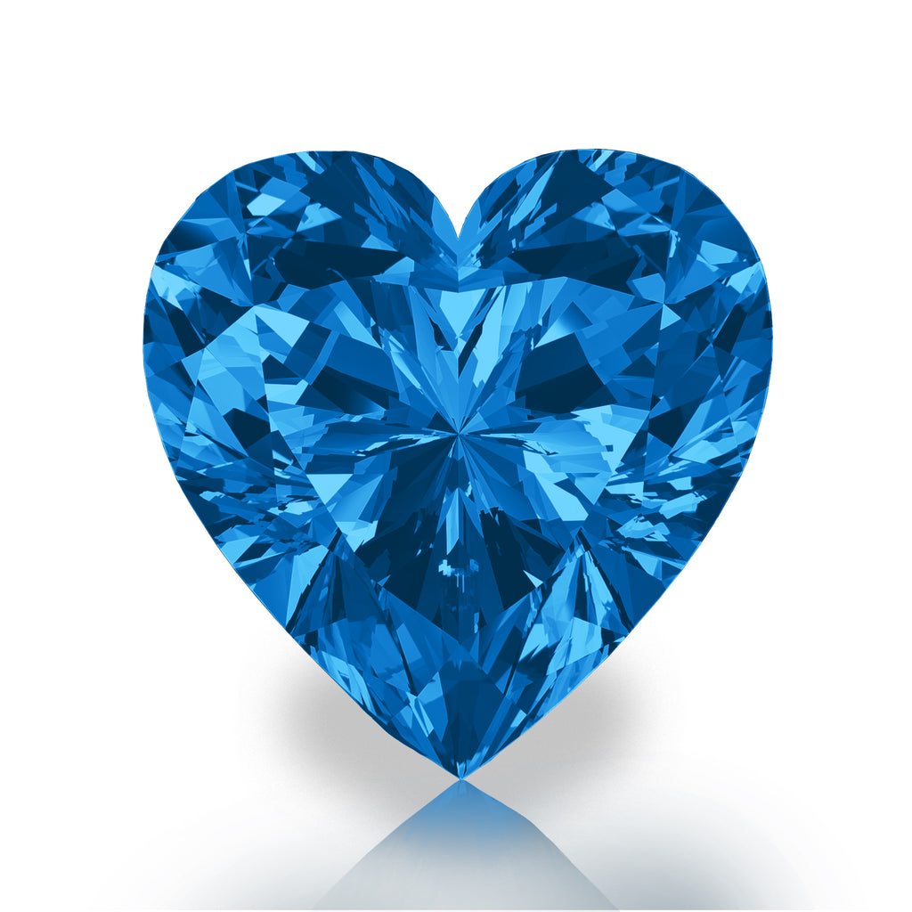 IceMoissanite Heart Cut Aegean Blue Loose Moissanite Stone