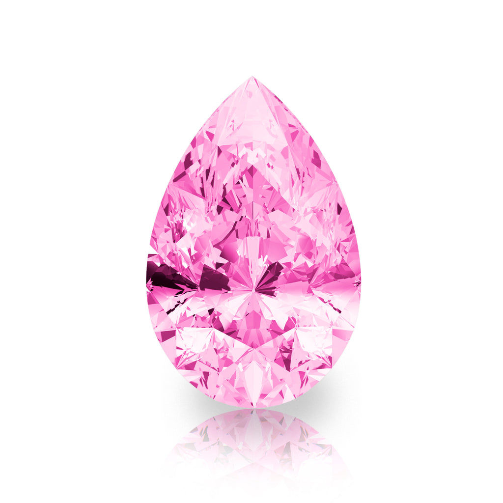 IceMoissanite Pear Cut Royal Pink Loose Moissanite Stone