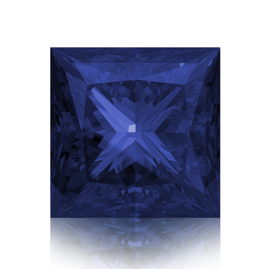 IceMoissanite Plus Princess Cut Loose Lab Grown Blue Sapphire Stone