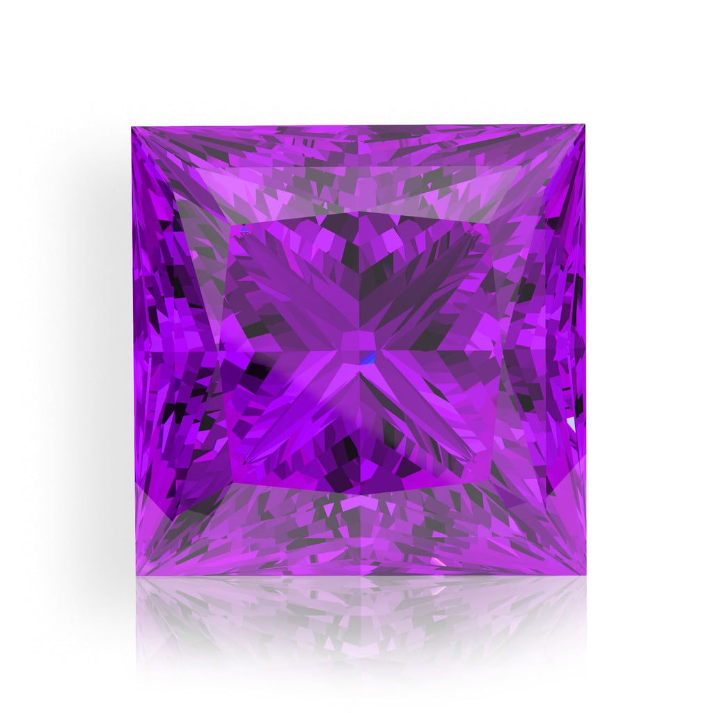 IceMoissanite Plus Princess Cut Loose Lab Grown Purple Sapphire Stone