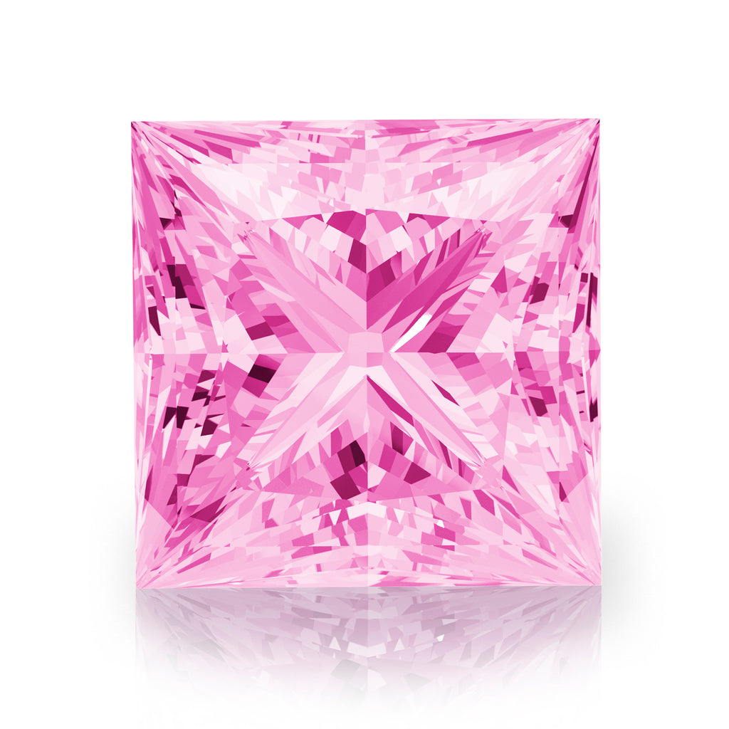 IceMoissanite Princess Cut Royal Pink Loose Moissanite Stone