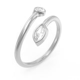 EcoMoissanite 0.40 CTW Marquise Colorless Moissanite Spiral Pinky Ring
